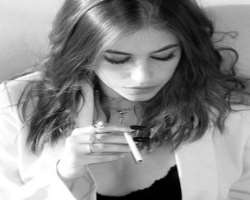 Eva Cudmore smoking